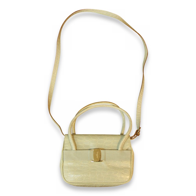 \"Ferragamo\"-Tasche aus Leder mit Krokodilprägung. Farbe: Limettengrün. - Moinat - Dekorationszubehör